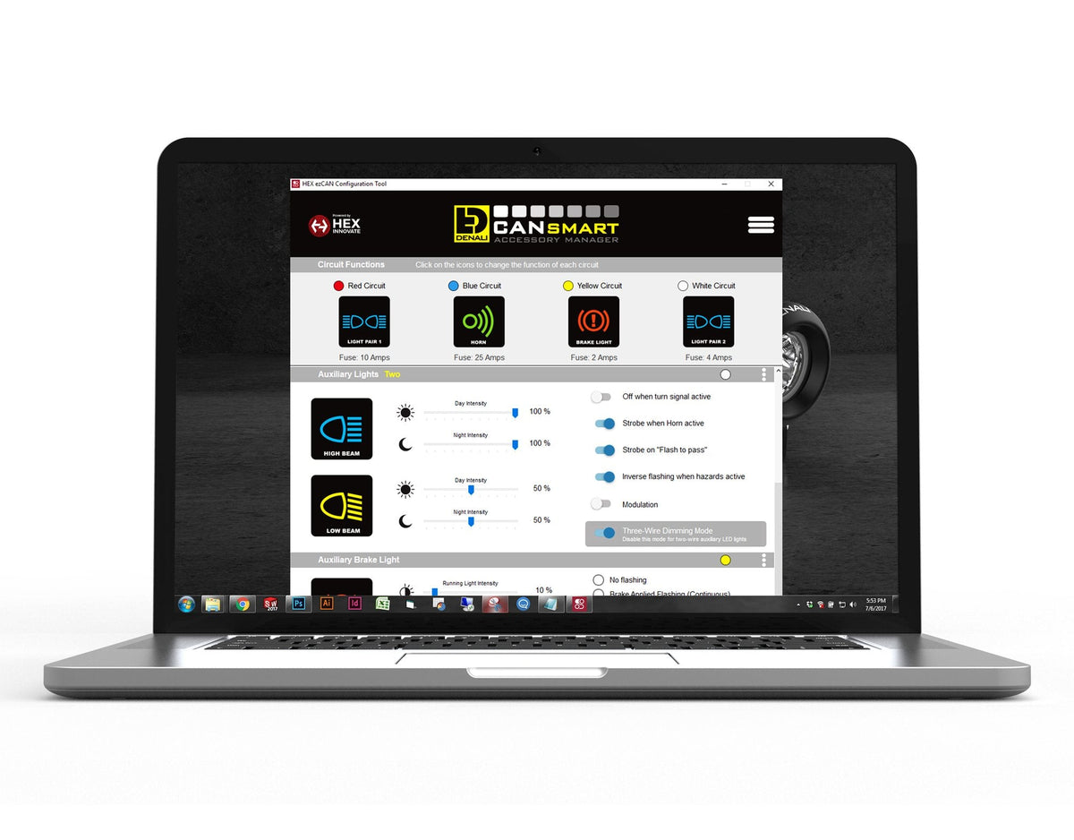 Centralina CANsmart DNLWHS21700 schermata del software CANsmart Accessory Manager