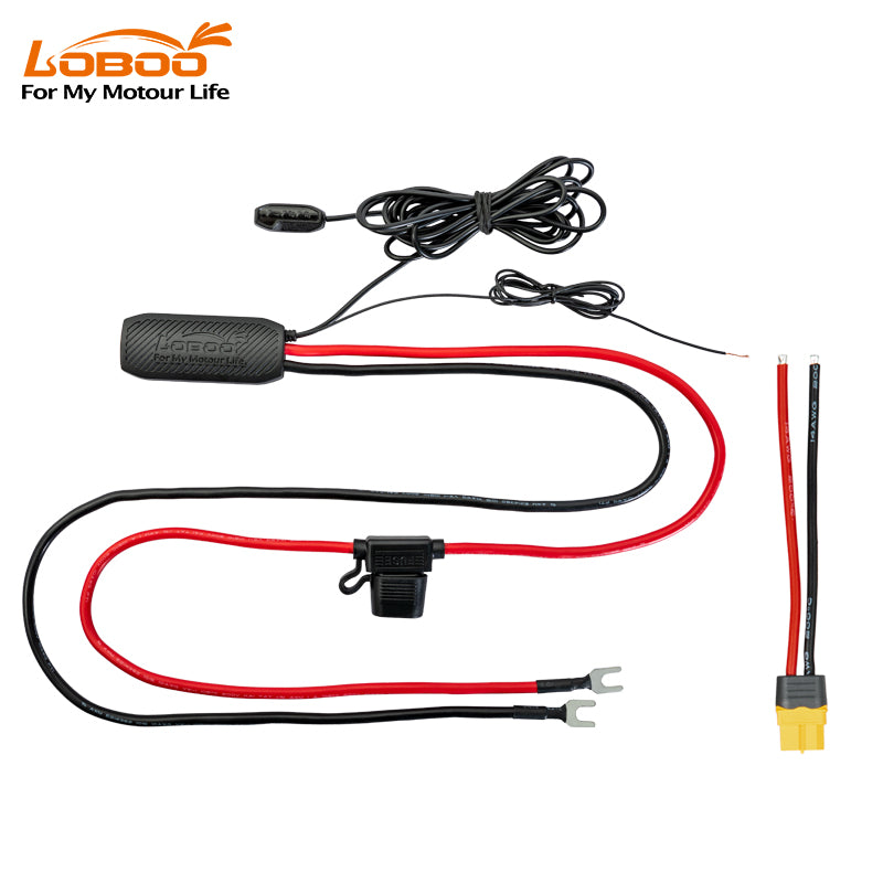 Kit completo del CB10: centralina, spia, cavo batteria con portafusibile e uscita singola
