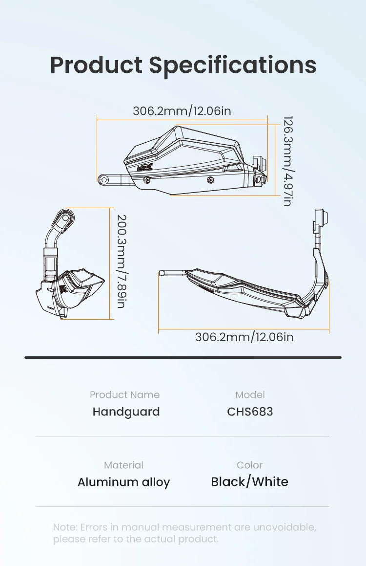 Le quote: 306,2 × 126,3 × 200,3 mm