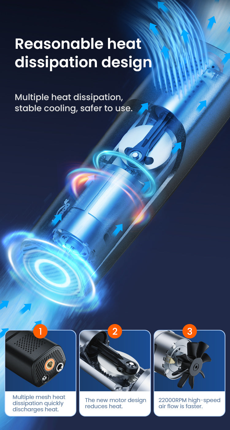 Works for a long time without overheating