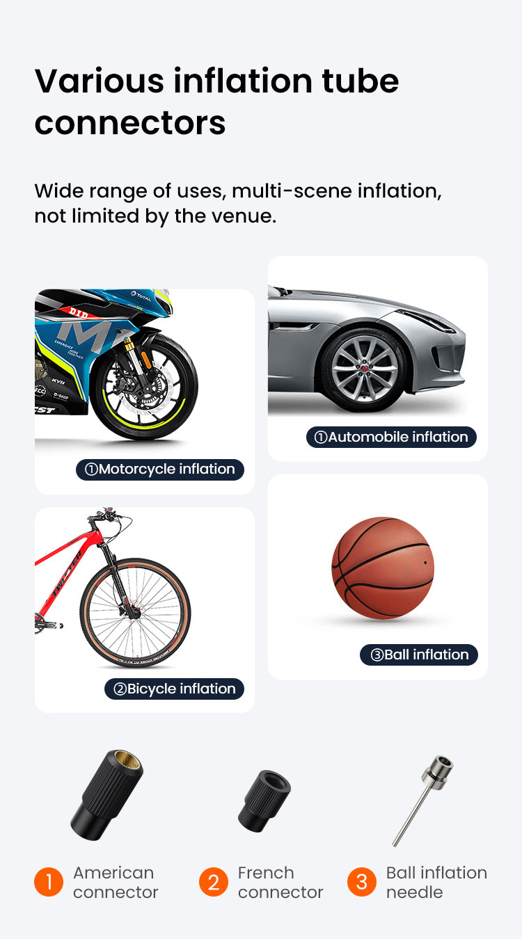 Use it on motorcycles, cars, bicycles, and balls