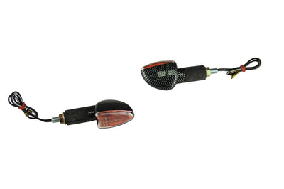 Coppia mini frecce a lampadina "FUEGO" doppia lente gambo lungo omologate - ENDURRAD