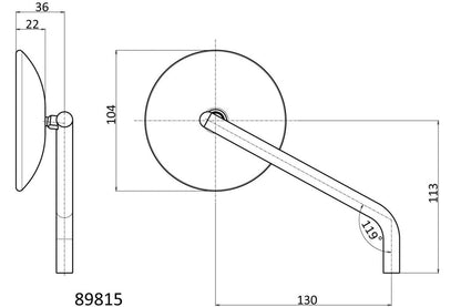 Coppia specchietti retrovisori in ABS + accia | 89815 - r27638 - ENDURRAD