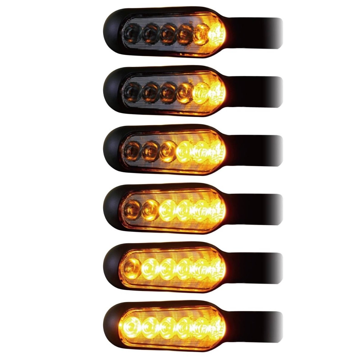 Cp.indicatori direzione allum.led "STELLAR" luce sequenziale, corpo nero, E - MARKED DAYTONA - ENDURRAD
