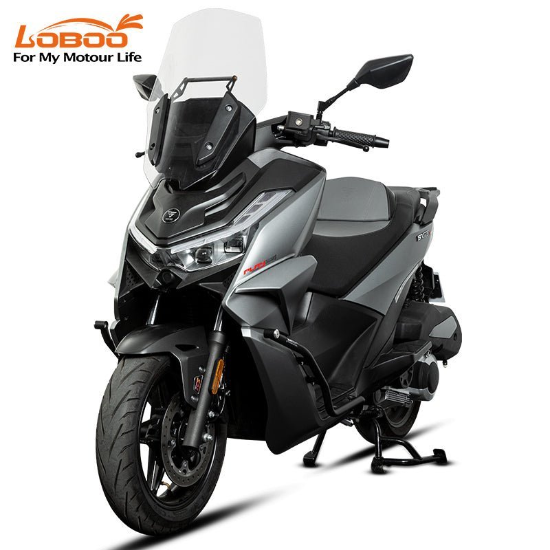 Expanded support for more stable upright riding, for the Voge SR250GT.
