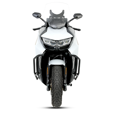 BMW C 400 GT con crash bar LOBOO CHG102 nero, vista frontale