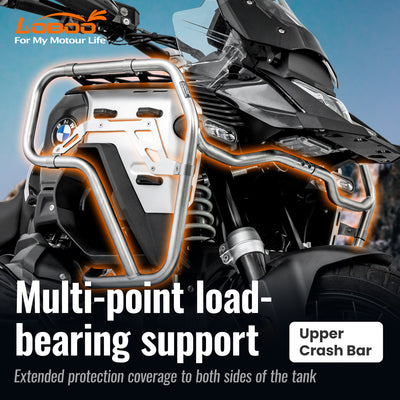 Crash bar LOBOO CHG151: supporto multipunto con protezione estesa a entrambi i lati del serbatoio