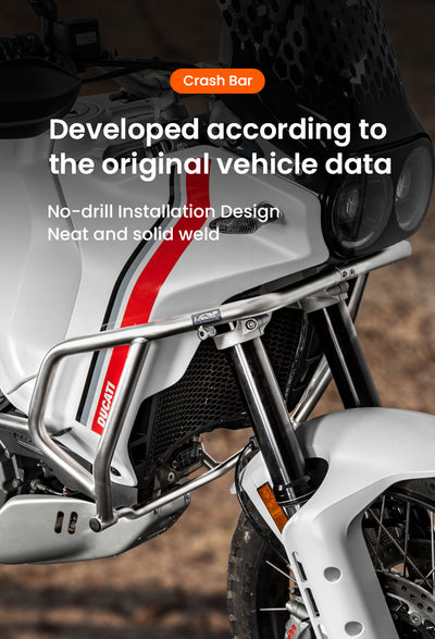 Crash bar LOBOO CHG581 sviluppato sui dati originali della Ducati DesertX, montaggio senza forature