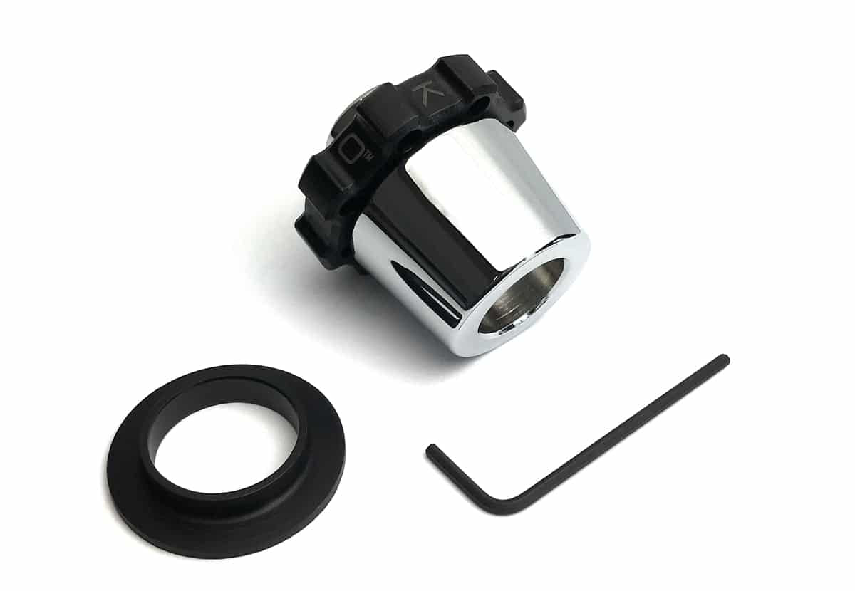 Kit cruise control Kaoko KYM100C per scooter Kymco Xciting 500, People e X-Town, cromato