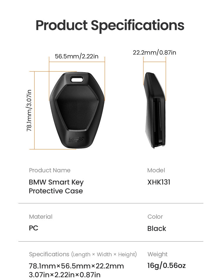 Custodia chiave LOBOO XHK131 in PC nero, specifiche e dimensioni