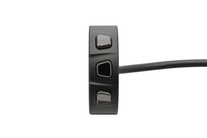 Daytona Interruttore CNC a Manubrio 3 Pulsanti - Alluminio Nero-Cromato, Adesivi Iconici Inclusi