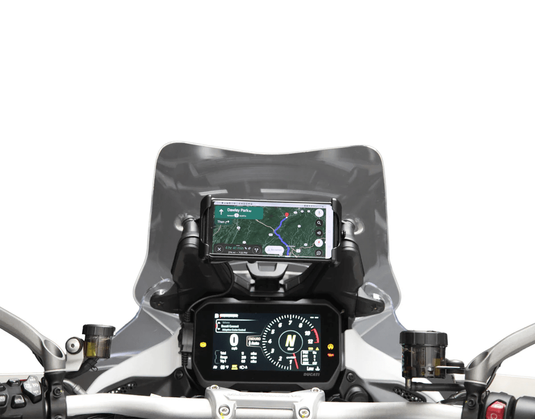 Supporto portatelefono DENALI montato sulla Ducati Multistrada V4 – vista 2