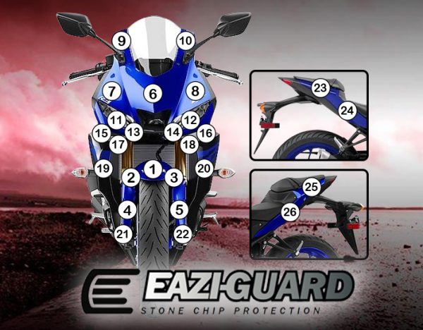 Pellicola adesiva moto  yamaha yzf-r3/r25 2019-2020