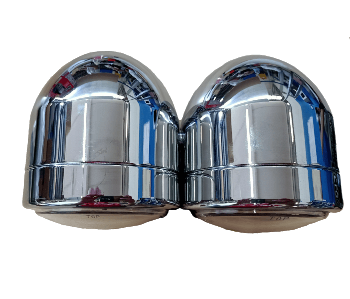 FANALE ANTERIORE DOPPIO UNIVERSALE OMOLOGATO "TWIN" CROMATO - ENDURRAD