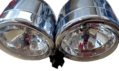FANALE ANTERIORE DOPPIO UNIVERSALE OMOLOGATO "TWIN" CROMATO - ENDURRAD