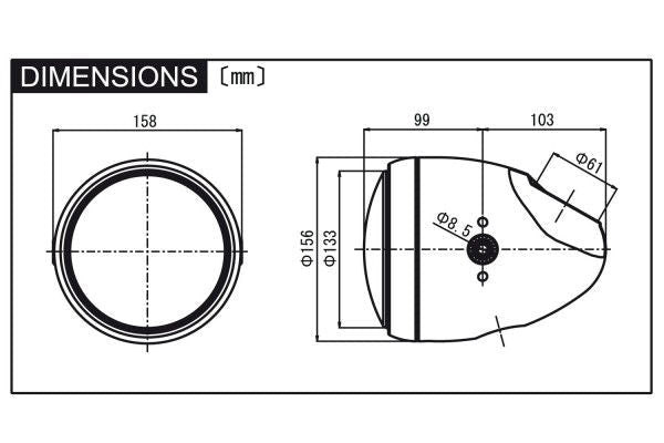 Fanale anteriore old style "VINTAGE" - E - MARKE | 8690A - 31862 - ENDURRAD