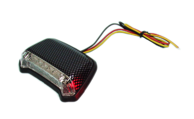 Fanalino posteriore a LED off-road/racing - Omologato - ABS Nero 85x54x20mm