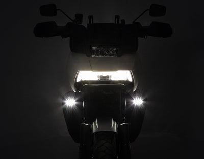 Indicatori T3 anteriori montati sulla Harley-Davidson Pan America