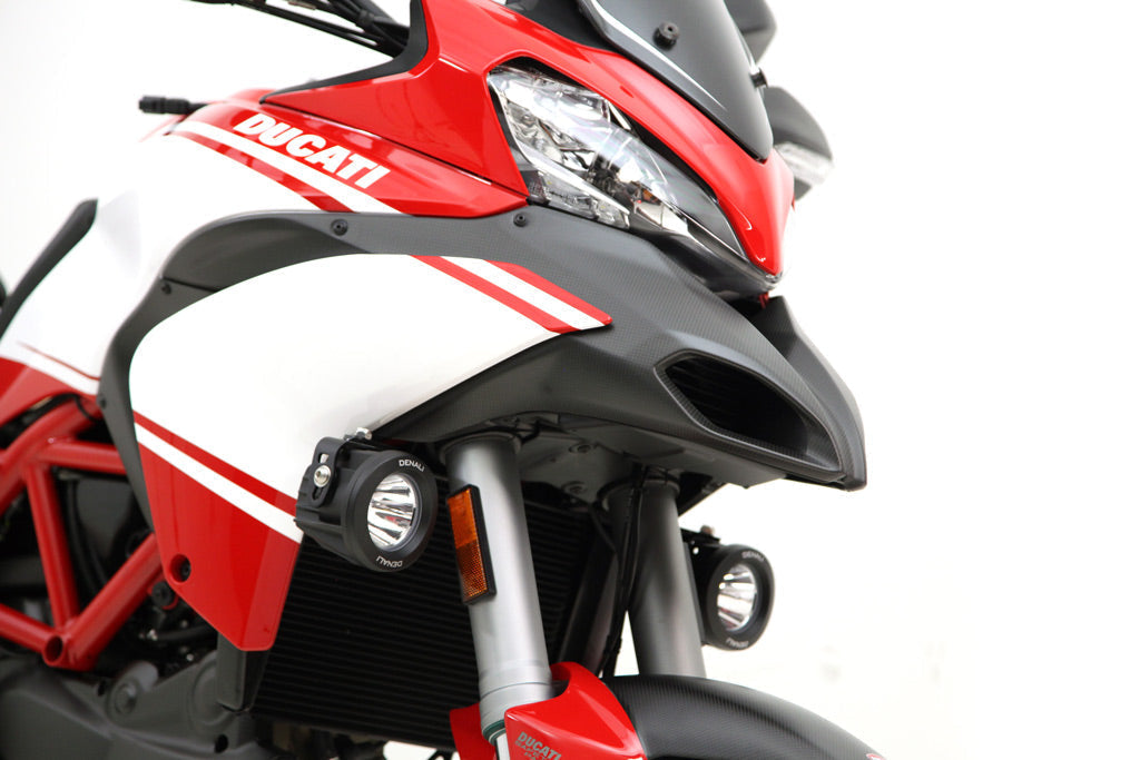 Supporto faretti DENALI montato sulla Ducati Multistrada 1200