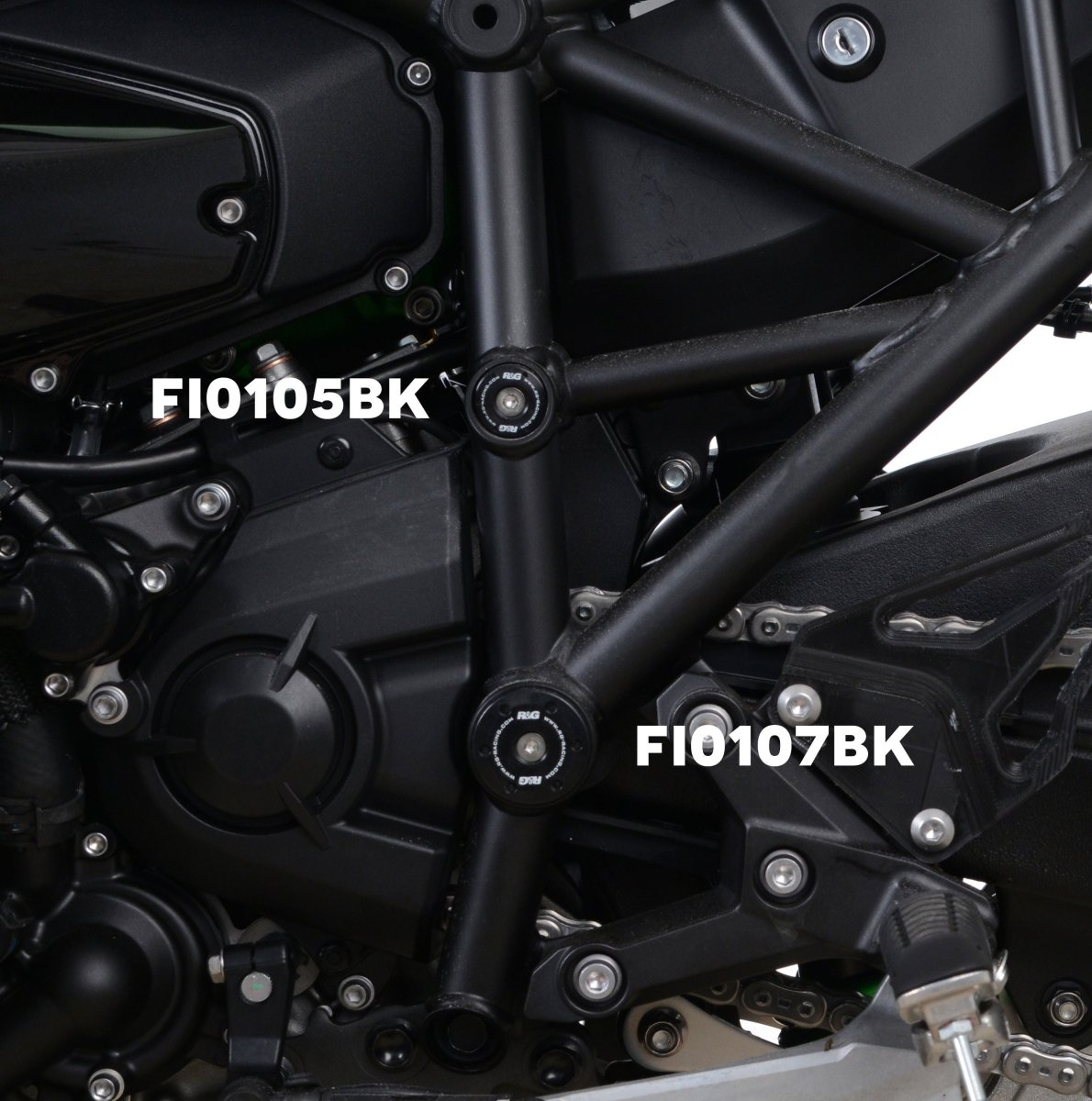 Inserto Protezione Telaio Dx Telaio Inferiore Kawasaki H2 H2R H2 Sx FI0106BK R G 55059 - ENDURRAD