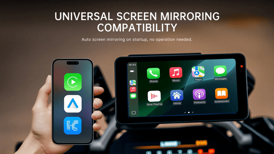 Display CarPlay e Android Auto per moto 6" IP69K – JADO S6