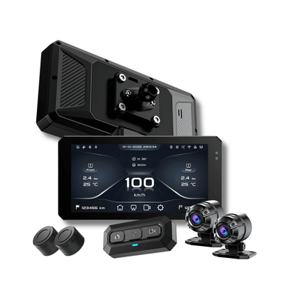 JADO S6 + Dashcam Frontale e posteriore Sony 2MP + Sensori di pressione pneumatici TMPS + Telecomando wireless  per Controllo remoto