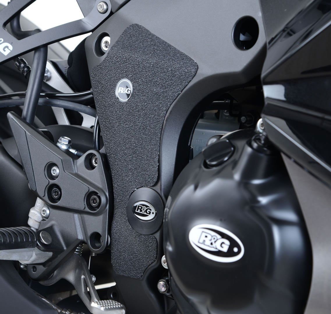 Kit 2PZ Adesivi Anti Scivolo Paratacco Kawasaki Z1000SX 17 Nero Solo Telaio R G 18046 Rg EZBG408BL - ENDURRAD