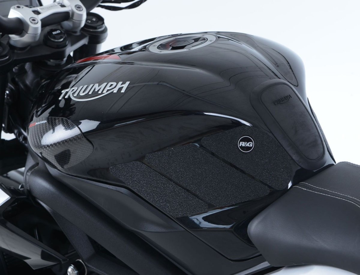 Kit 6PZ Adesivi Anti Scivolo Serbatoio Triumph 675 Daytona Street Triple 13 Street Triple Rx 15 Chiaro 11305 Rg EZRG801CL - ENDURRAD