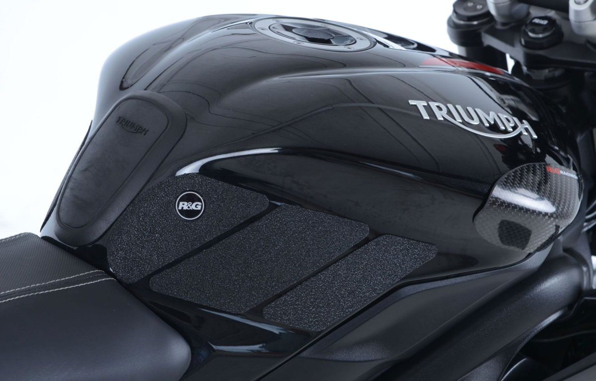 Kit 6PZ Adesivi Anti Scivolo Serbatoio Triumph 675 Daytona Street Triple 13 Street Triple Rx 15 Nero 11304 Rg EZRG801BL - ENDURRAD