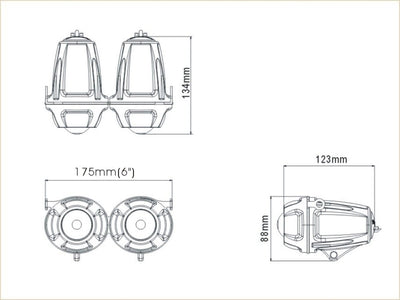 KIT MODIFICA FANALE TWIN POLIELLISSOIDALE HID XENON (SUPPORTI ALLO STELO NON INCLUSI) - ENDURRAD