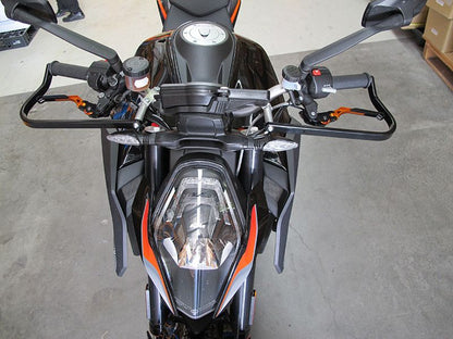 Kit montaggio paramani - due punti di fissaggio: KTM 1290 SUPER DUKE R ('14 - ) - verniciato NERO - ENDURRAD