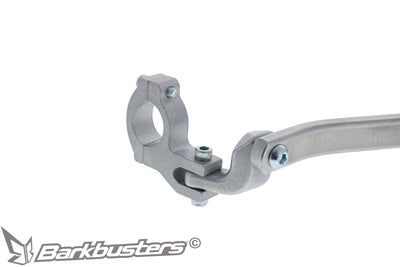 Kit montaggio paramani Barkbusters BHG-100 in alluminio, dettaglio del morsetto multi-fit