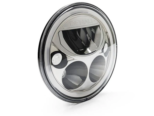 Faro LED moto 178 mm omologato E-Mark con anello M7E
