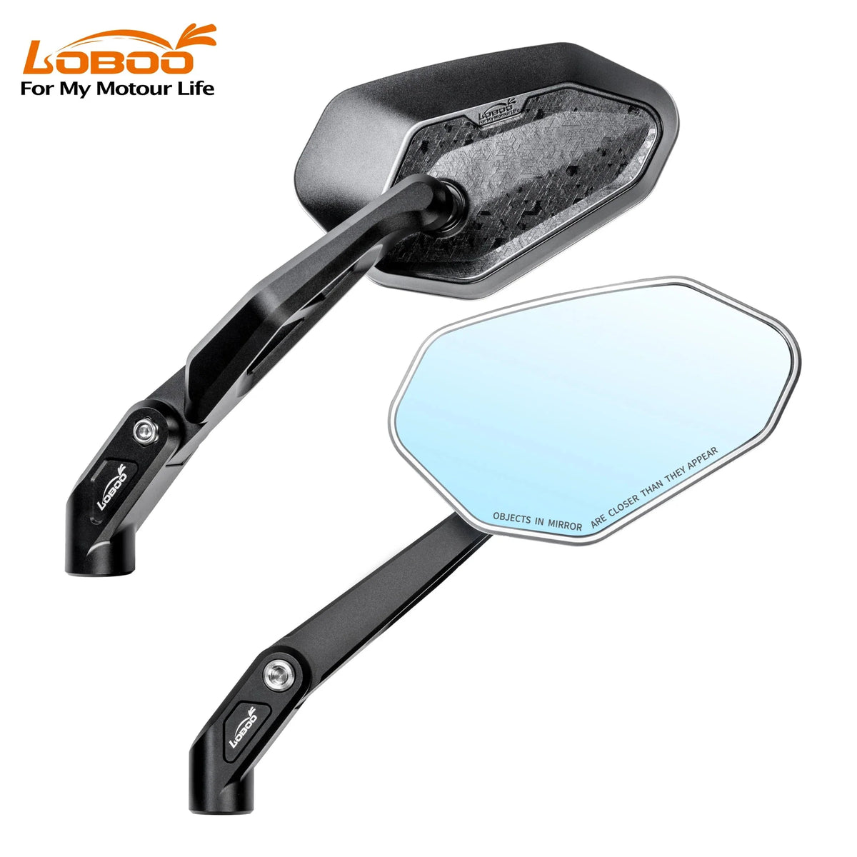 Rear-view mirrors for a wide, stable view behind you.