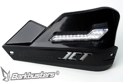 Luce di posizione a LED bianca Barkbusters LED-002 montata sulla superficie superiore di una plastica JET