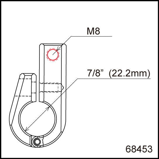 Morsetto universale per manubrio 22.2/M8 tipo B - ENDURRAD
