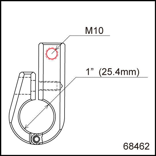 Morsetto universale per manubrio 25.4/M10 tipo B - ENDURRAD