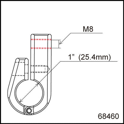 Morsetto universale per manubrio 25.4/M8 tipo C - ENDURRAD