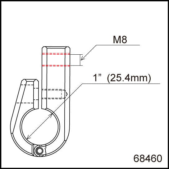 Morsetto universale per manubrio 25.4/M8 tipo C - ENDURRAD