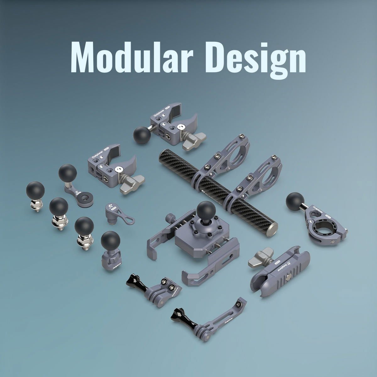 Outplorer Handlebar Mount Kit P100 - A – Supporto smartphone per manubrio con sospensione aria anti - vibrazioni - ENDURRAD