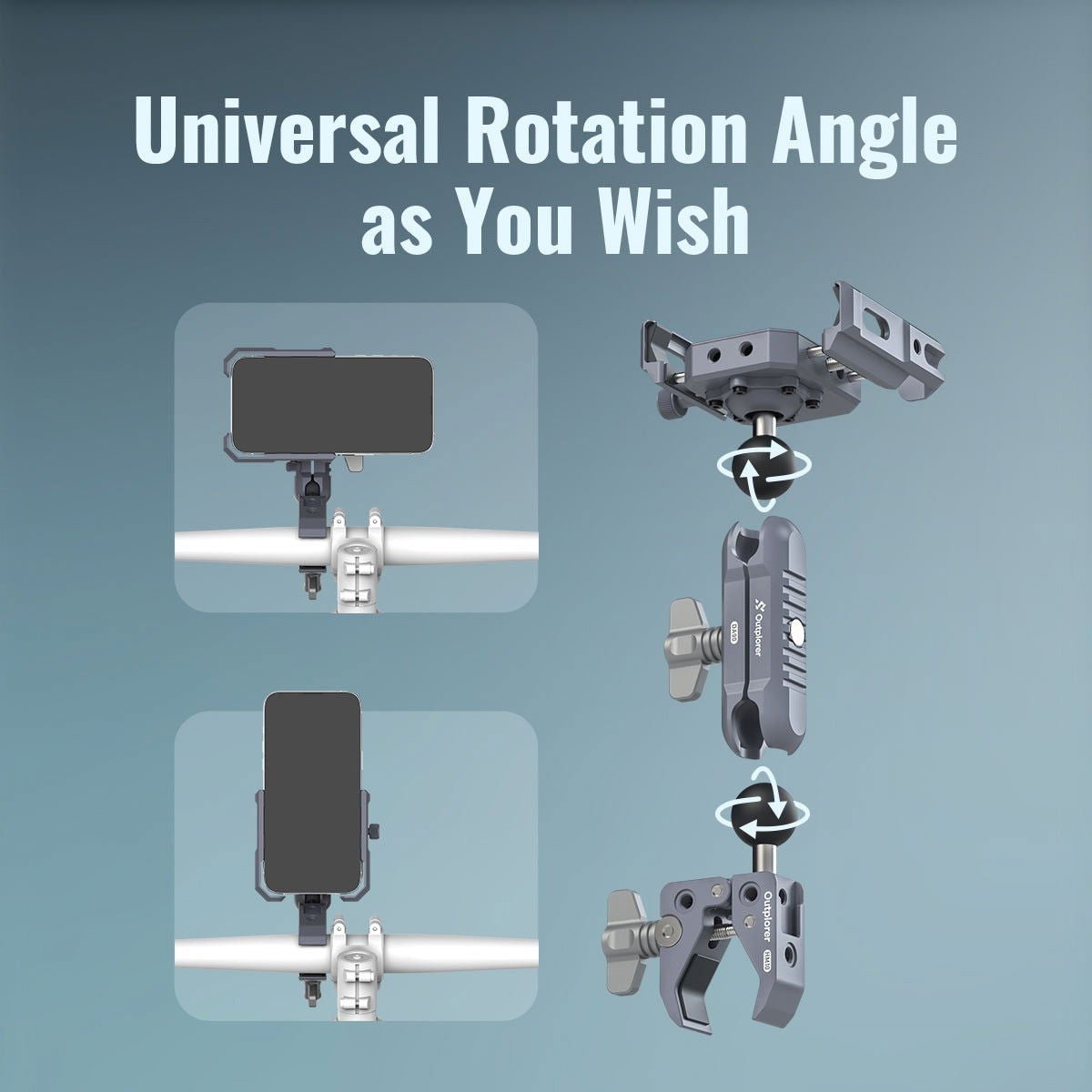 Outplorer Handlebar Mount Kit P100 - A – Supporto smartphone per manubrio con sospensione aria anti - vibrazioni - ENDURRAD