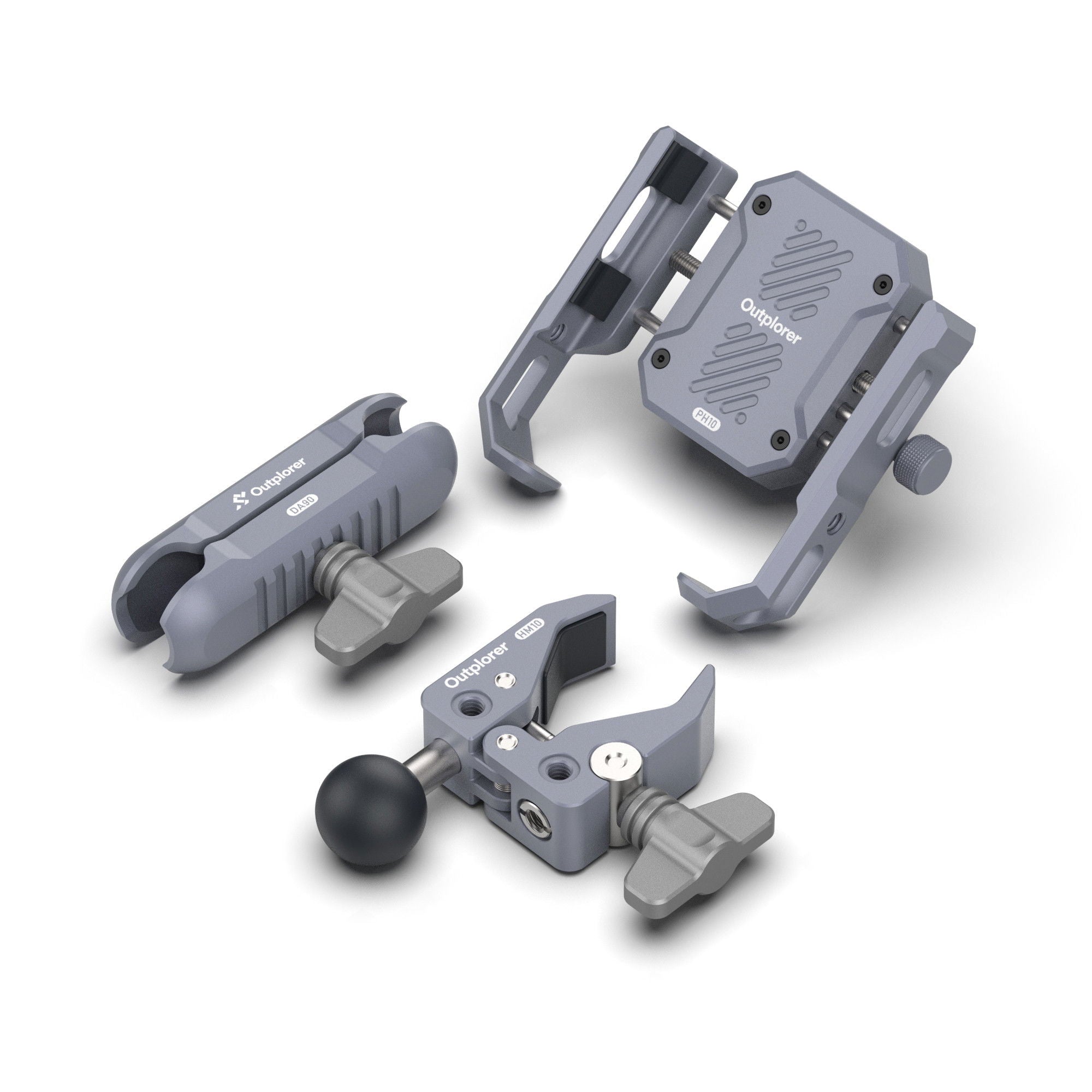 Outplorer Handlebar Mount Kit P100-A – Supporto smartphone per manubrio con sospensione aria anti-vibrazioni