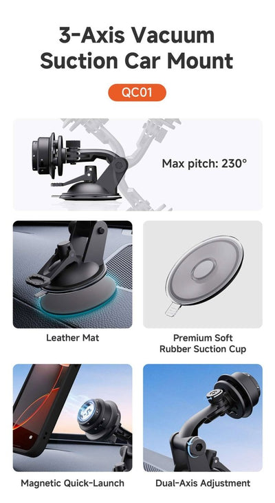 Outplorer QC01 – Supporto per auto 3 - Axis a ventosa sottovuoto - ENDURRAD