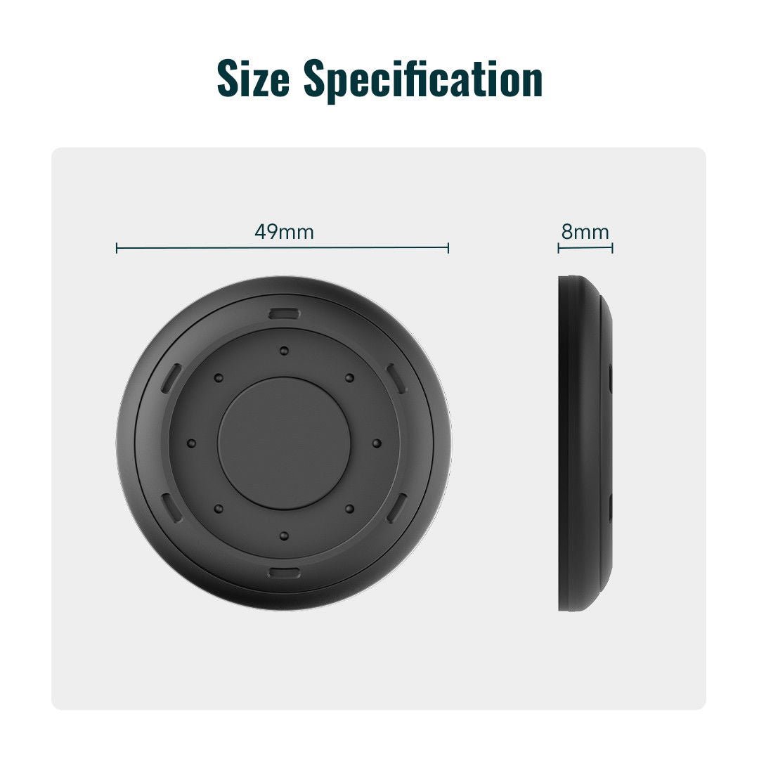 Misure dell'interfaccia universale Outplorer QU01: diametro 49 mm, spessore 8 mm