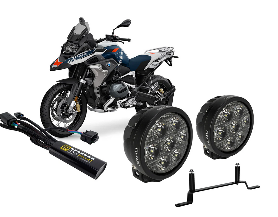 Kit faretti D7 e centralina CANsmart DENALI montati sulla BMW R 1250 GS