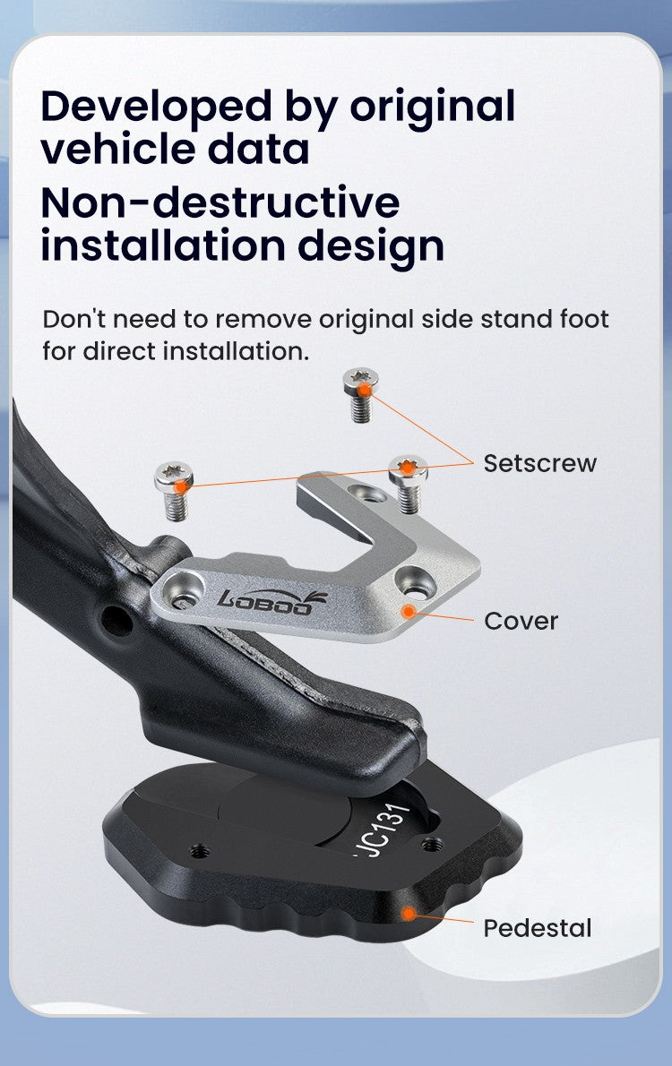 It mounts on the original foot without drilling.