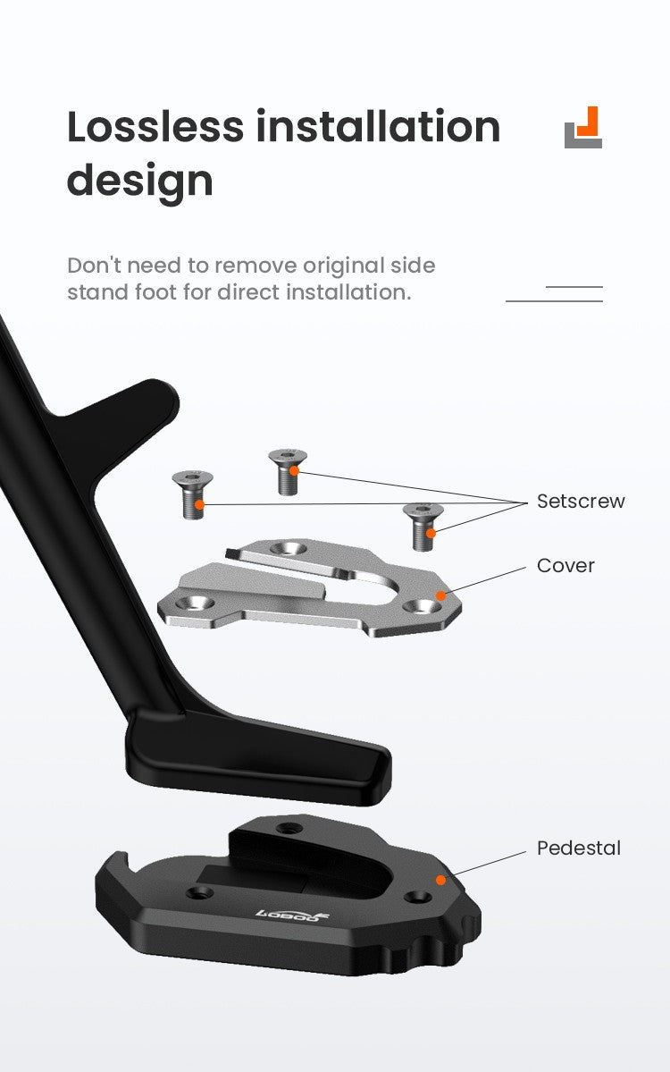 It mounts on the original foot without drilling.