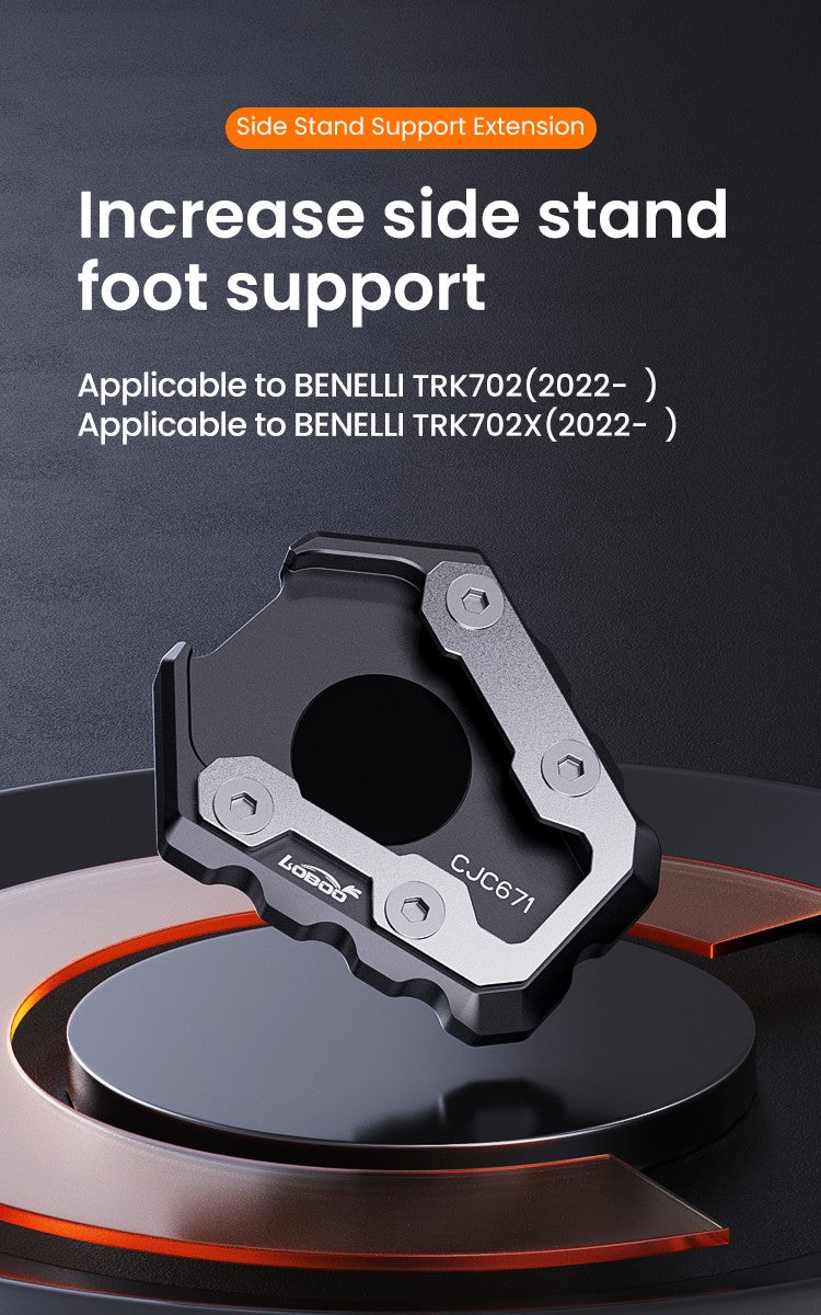 The kickstand foot, extended