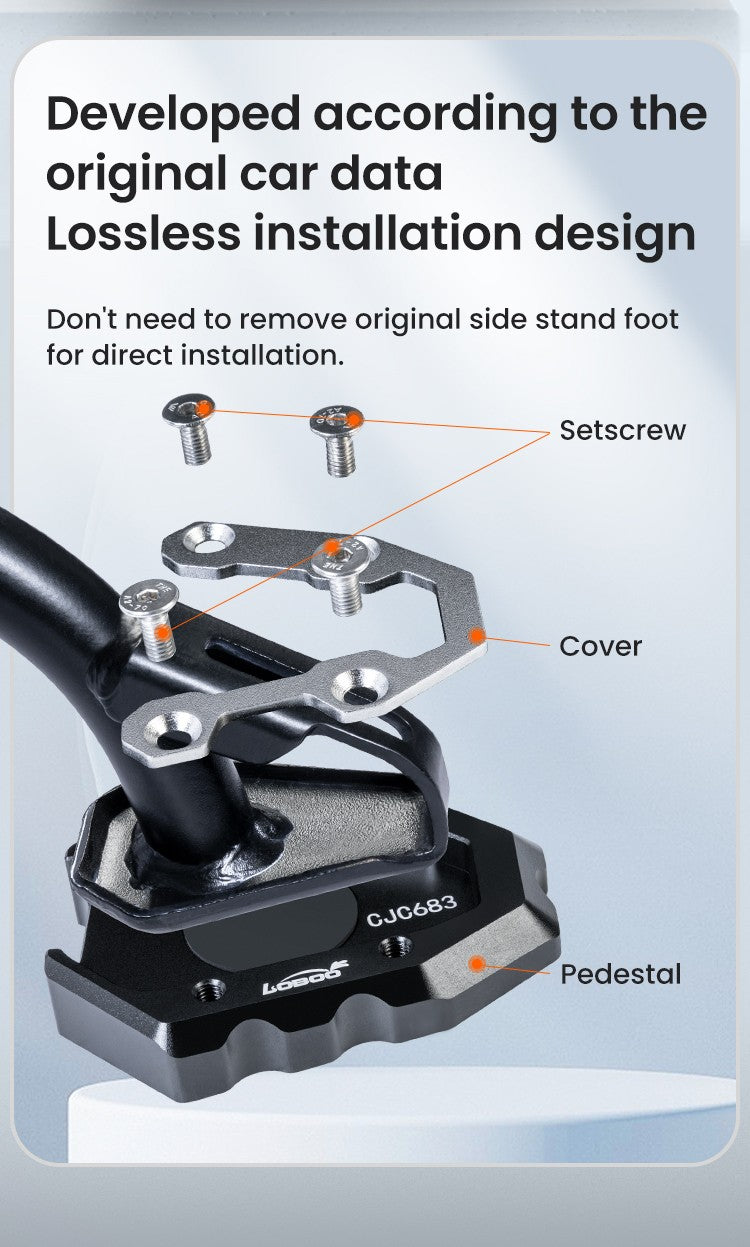 It mounts on the original foot without drilling.