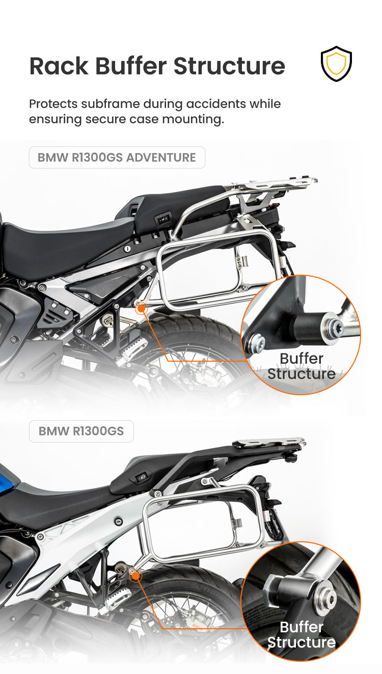 Shock-absorbing structure at the attachment points